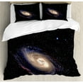 thumbnail image 1 of Ambesonne Galaxy Duvet Cover Set, Spiral Space Universe, Calking, Black Beige Purple, 1 of 3
