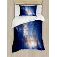 thumbnail image 1 of Ambesonne Galaxy Duvet Cover Sets, Immense Space Hole View, 2-Twin, Navy Blue, 1 of 4