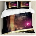 thumbnail image 1 of Ambesonne Galaxy Duvet Cover Sets, Nabula Dust with Stars, 2-King, Dark Grey Magenta, 1 of 7