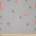 thumbnail image 1 of Ambesonne Galaxy Fabric by the Yard Microfiber, Simplified Stars Moons Art, 2 Yards, Pale Mauve Coral Grey, 1 of 2