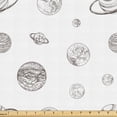 thumbnail image 1 of Ambesonne Galaxy Fabric by the Yard Upholstery, Astronomy Planets Sketching, 10 Yards, White and Pale Taupe, 1 of 5