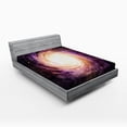 thumbnail image 1 of Ambesonne Galaxy Fitted Sheet, Alluring Space Hole, Full Size, Black Pink Beige, 1 of 2