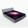 thumbnail image 1 of Ambesonne Galaxy Fitted Sheet, Cloudy Space Cosmos, Queen Size, Black Purple, 1 of 2