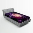 thumbnail image 1 of Ambesonne Galaxy Fitted Sheet, Cloudy Space Cosmos, Twin Size, Black Purple, 1 of 2