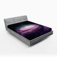 thumbnail image 1 of Ambesonne Galaxy Fitted Sheet, Galaxy in Outer Space, Queen Size, Mauve Black, 1 of 2
