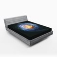 thumbnail image 1 of Ambesonne Galaxy Fitted Sheet, Mysterious Space Road, Queen Size, Blue Yellow Black, 1 of 2