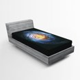 thumbnail image 1 of Ambesonne Galaxy Fitted Sheet, Mysterious Space Road, Twin Size, Blue Yellow Black, 1 of 2