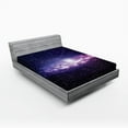 thumbnail image 1 of Ambesonne Galaxy Fitted Sheet, Nebula Cloud Milky Way, Queen Size, Purple Dark Blue, 1 of 2