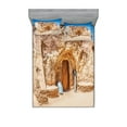 thumbnail image 1 of Ambesonne Galaxy Fitted Sheet & Pillow Sham Set, Empty Tunisia Film Set, Queen, Brown Blue, 1 of 3