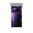 thumbnail image 1 of Ambesonne Galaxy Fitted Sheet & Pillow Sham Set, Mother Nebula View, Twin, Purple Black Blue, 1 of 2