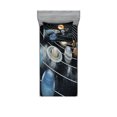 thumbnail image 1 of Ambesonne Galaxy Fitted Sheet & Pillow Sham Set, Solar System Sun Planets, Twin, Black Grey, 1 of 2
