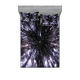 thumbnail image 1 of Ambesonne Galaxy Fitted Sheet & Pillow Sham Set, Universe Space Travel, Full, Violet Black White, 1 of 2