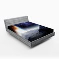 thumbnail image 1 of Ambesonne Galaxy Fitted Sheet, Science Fiction Nature, Full Size, Purple Black Orange, 1 of 2