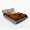thumbnail image 1 of Ambesonne Galaxy Fitted Sheet, Space Clash Landscape, Queen Size, Brown Yellow, 1 of 2