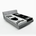 thumbnail image 1 of Ambesonne Galaxy Fitted Sheet, Space and Coffee Themed, Queen Size, Black White, 1 of 2