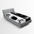 thumbnail image 1 of Ambesonne Galaxy Fitted Sheet, Space and Coffee Themed, Twin Size, Black White, 1 of 2