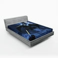 thumbnail image 1 of Ambesonne Galaxy Fitted Sheet, Spaceship Laser Beam, Queen Size, Blue Black, 1 of 3
