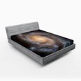 thumbnail image 1 of Ambesonne Galaxy Fitted Sheet, Star Disc in Huge Space, Queen Size, Black Beige Violet, 1 of 3