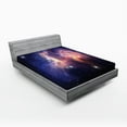 thumbnail image 1 of Ambesonne Galaxy Fitted Sheet, Stardust in Universe, Full Size, Purple Blue Orange, 1 of 2