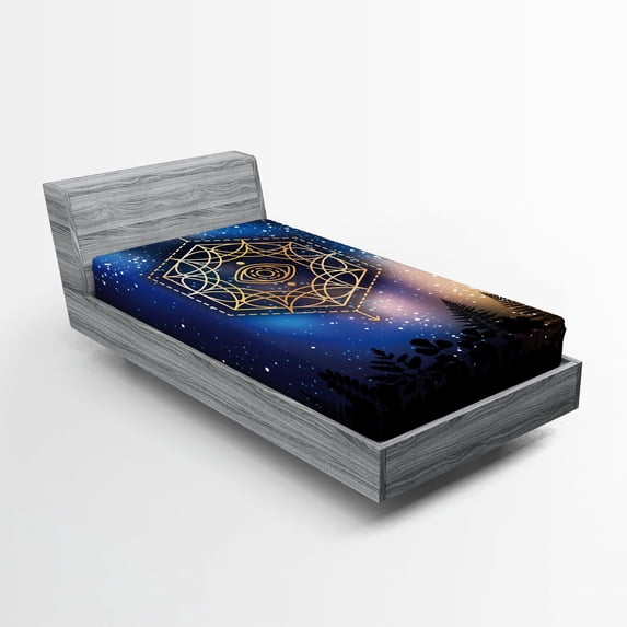 Ambesonne Galaxy Fitted Sheet, Third Eye Milky Way, Twin Size, Multicolor