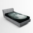 thumbnail image 1 of Ambesonne Galaxy Fitted Sheet, Trippy Moon Planet Space, Twin Size, Grey Black, 1 of 2