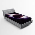 thumbnail image 1 of Ambesonne Galaxy Fitted Sheet, Trippy Planet Cosmos, Twin XL Size, Purple, 1 of 2