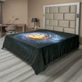 thumbnail image 1 of Ambesonne Galaxy Flat Sheet, Mysterious Space Road, Queen Size, Blue Yellow Black, 1 of 1