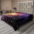 thumbnail image 1 of Ambesonne Galaxy Flat Sheet, Outer Space Nebula View, Queen Size, Black Purple Yellow, 1 of 1