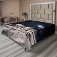 thumbnail image 1 of Ambesonne Galaxy Flat Sheet, Rocket Travelling Space, Queen Size, Grey Navy Blue, 1 of 1