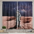 thumbnail image 1 of Ambesonne Galaxy Kitchen Curtains, Brave Astronaut on Mars Art, 55"x45", Rust and Indigo, 1 of 3