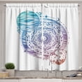 thumbnail image 1 of Ambesonne Galaxy Mandala Kitchen Curtains, Moon and Planet, 55"x39", Multicolor, 1 of 3