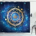 thumbnail image 1 of Ambesonne Galaxy Mandala Shower Curtain, Geometric Emblem, 69"Wx84"L, Pale Coffee Cobalt Blue, 1 of 3