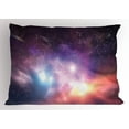thumbnail image 1 of Ambesonne Galaxy Pillow Sham, Cosmos Universe Space, 26" X 20", Purple Coral Pale Blue, 1 of 2