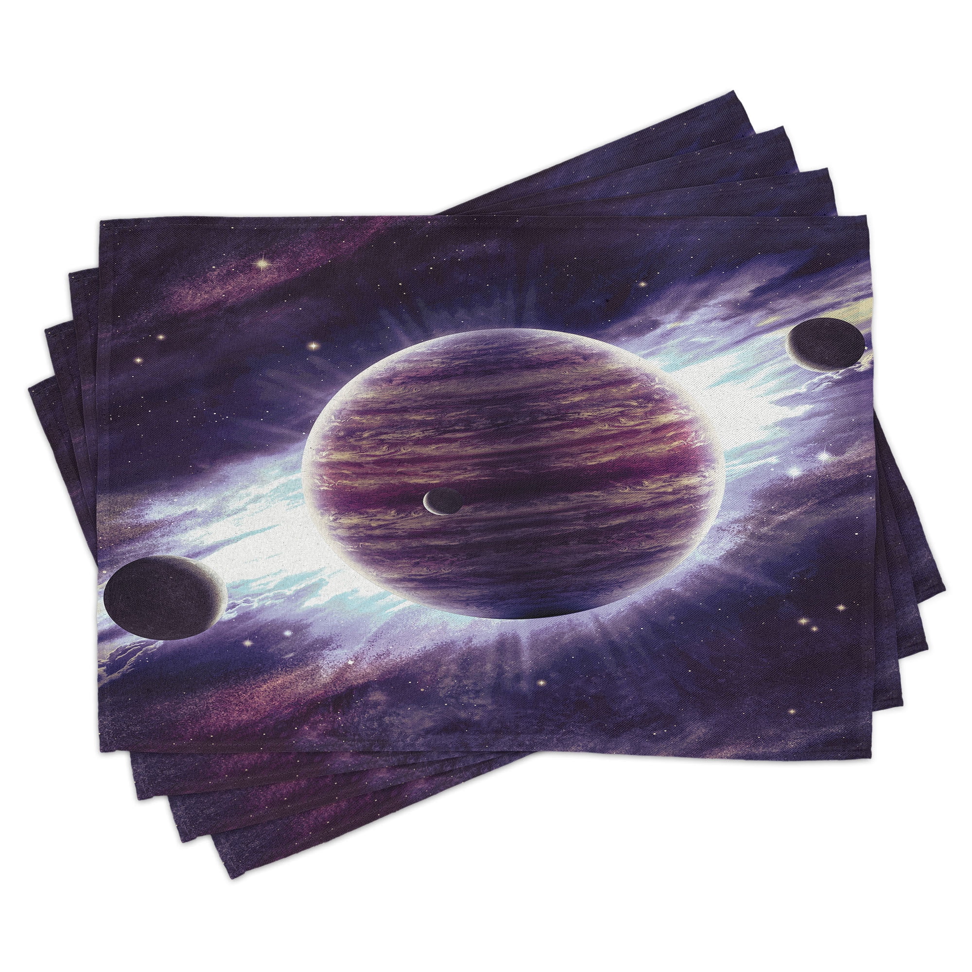 Ambesonne Galaxy Place Mats Set of 4, Outer Space Planets Mars ...