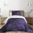 thumbnail image 1 of Ambesonne Galaxy Quilted Bedspread Set 2 Pcs, Starway View, Twin Size, Black Navy Blue, 1 of 3