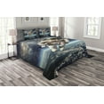 thumbnail image 1 of Ambesonne Galaxy Quilted Bedspread Set 3 Pcs, Astronaut Floats Outer Space, King Size, Grey Blue, 1 of 3