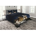 thumbnail image 1 of Ambesonne Galaxy Quilted Bedspread Set 3 Pcs, Galaxy Solar Adventure, Queen Size, Blue White, 1 of 3