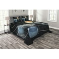thumbnail image 1 of Ambesonne Galaxy Quilted Bedspread Set 3 Pcs, Solar System Sun Planets, Queen Size, Black Grey, 1 of 3