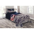 thumbnail image 1 of Ambesonne Galaxy Quilted Coverlet 2 Pcs, USA Flag and Astronaut, Twin Size, Grey Dark Blue, 1 of 2