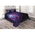 thumbnail image 1 of Ambesonne Galaxy Quilted Coverlet 3 Pcs, Mother Nebula View, Queen Size, Purple Black Blue, 1 of 2