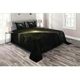 thumbnail image 1 of Ambesonne Galaxy Quilted Coverlet 3 Pcs, Sun Rising Above Earth, King Size, Black, 1 of 2