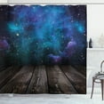 thumbnail image 1 of Ambesonne Galaxy Shower Curtain, Space from Home View, 69"Wx75"L, Purple Blue Brown, 1 of 5