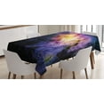 thumbnail image 1 of Ambesonne Galaxy Tablecloth Rectangular Table Cover, Alluring Nebula Stars, 60"x84", Black Purple and Yellow, 1 of 4