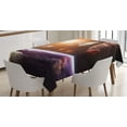 thumbnail image 1 of Ambesonne Galaxy Tablecloth Rectangular Table Cover, Space View Solar System, 52"x70", Magenta Orange, 1 of 4