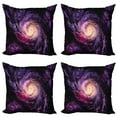 thumbnail image 1 of Ambesonne Galaxy Throw Pillow Cover 4 Pack, Cloudy Space Cosmos, 18", Black Purple, 1 of 6