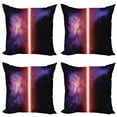 thumbnail image 1 of Ambesonne Galaxy Throw Pillow Cover 4 Pack, Space Theme, 20", Black, 1 of 7