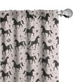 thumbnail image 1 of Ambesonne Galaxy Unicorn Curtains, Horse with Stars Art, Pair of 28"x84", Blush Black, 1 of 4