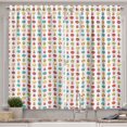 thumbnail image 1 of Ambesonne Game Kitchen Curtains, Toy Animals with Balls Art, 55"x24", Mustard Sea Blue and Green, 1 of 3