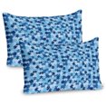 thumbnail image 1 of Ambesonne Game Pattern Pillow Sham 2 Pack, Blue Monotone Style, 36"x20", Blue Night Blue Pale Blue, 1 of 3