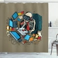 thumbnail image 1 of Ambesonne Gamer Shower Curtain, Skeleton in Virtual Reality, 69"Wx75"L, Multicolor, 1 of 3